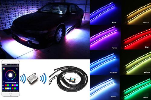 Colorful led strip under car underbody glow system neon light kit- app control