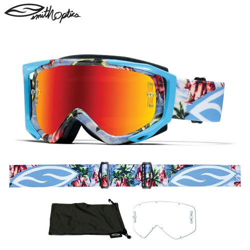 Smith fuel v.2 sweat-x goggle adult blue burnout red mirror lens free uk post