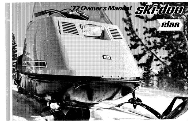 Ski-doo snowmobile owners manual 1972 Élan 