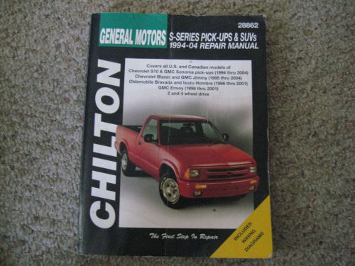 Chilton workshop manual s10 sonoma blazer jimmy hombre envoy 1994-2004 service