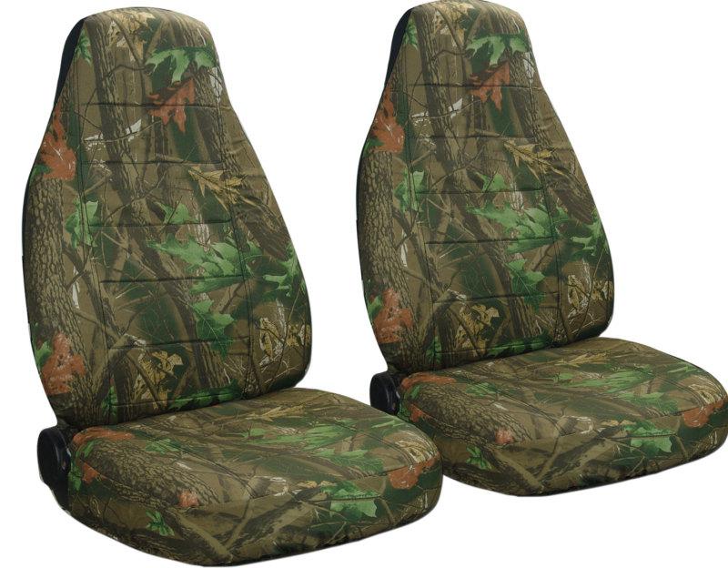 Camouflage tree design car seat covers. front set jeep wrangler yj 87-95