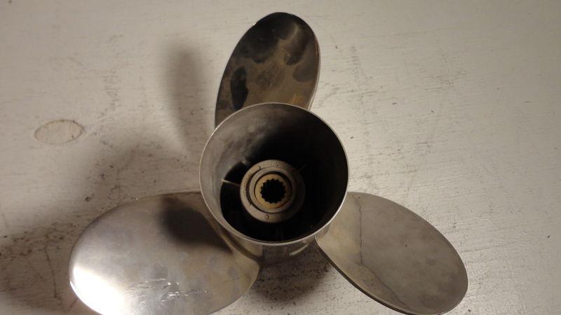 Used mercury mirage stainless steel left hand outboard propeller 14x21 boat prop