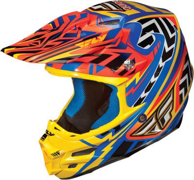 Fly racing f2 carbon helmet - short replica orange/blue/yellow xl