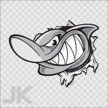 Decal stickers shark sharks smile funny jaws cartoon ocean pacific 0500 ag4ax
