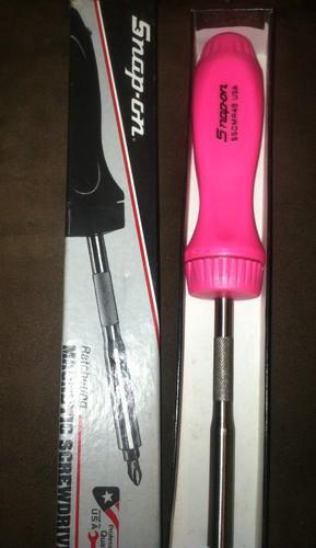 Snap on tools ratcheting screwdriver pink new!!