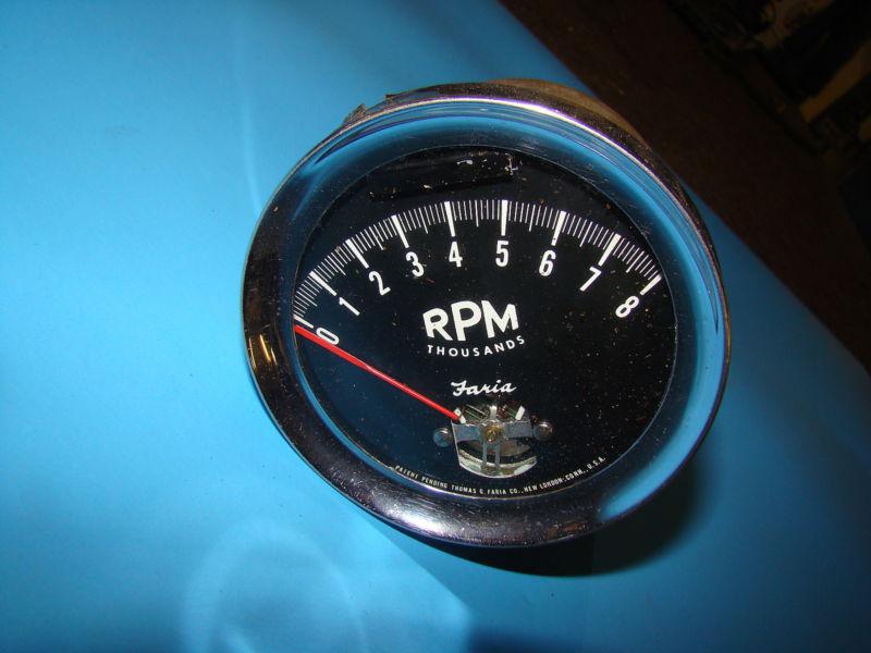 Faria 1963 oem ford racing tachometer 8000 rpm