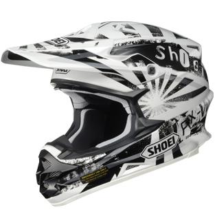 New shoei vfx-w dissent off-road/motocross helmet, white/black tc6, med/md