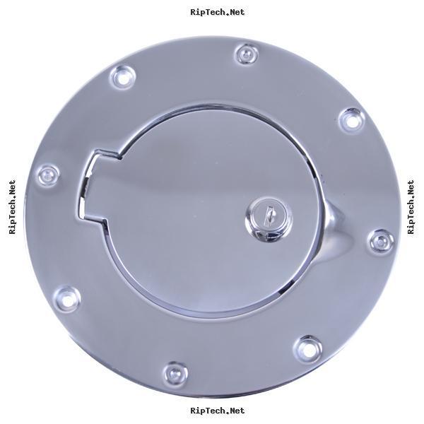 Fuel cover, locking, polished stainless steel, 97-06 tj (p/n 11134.04)