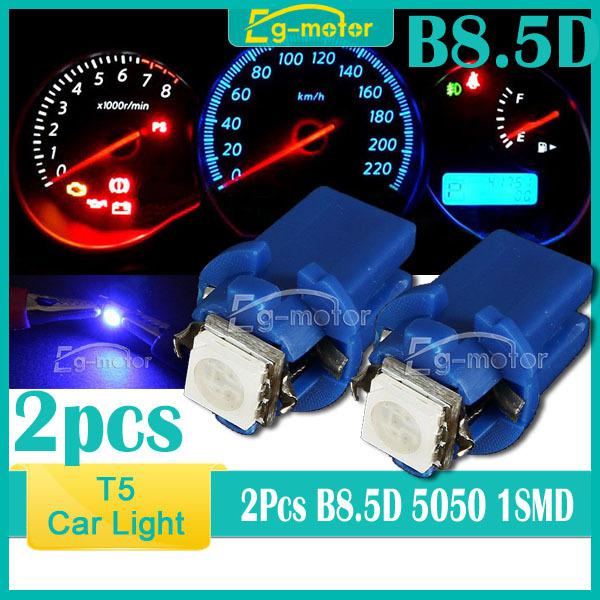 2pcs t5 b8 .3d 5050 smd led light car indicator side dashboard lamp dc12v blue