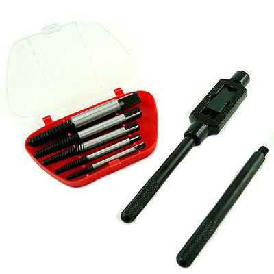7 pc easy out screw extractor bolt/stud remover handle removal tool case new diy