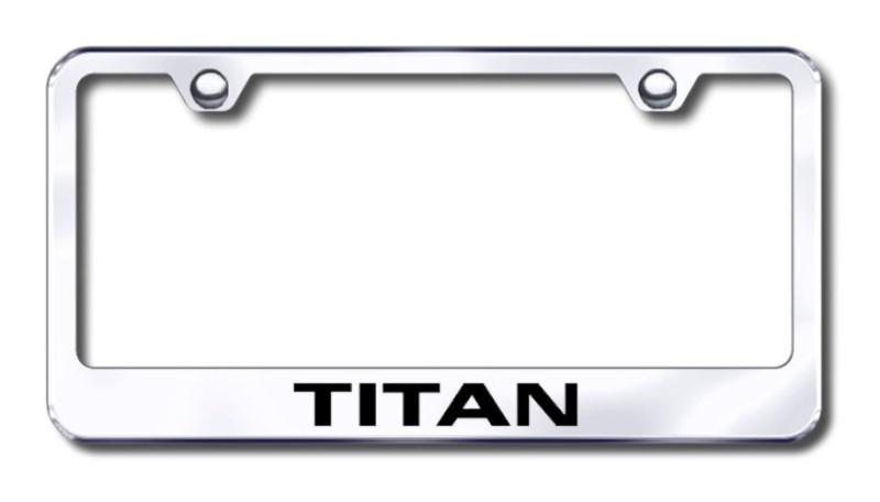 Nissan titan  engraved chrome license plate frame made in usa genuine