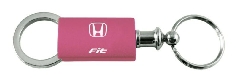 Honda fit pink anondized aluminum valet keychain / key fob engraved in usa genu
