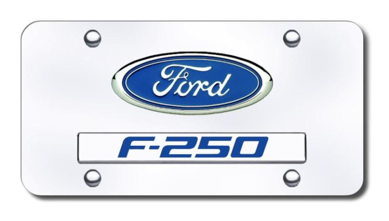 Ford dual ford-f250 chrome on chrome license plate made in usa genuine