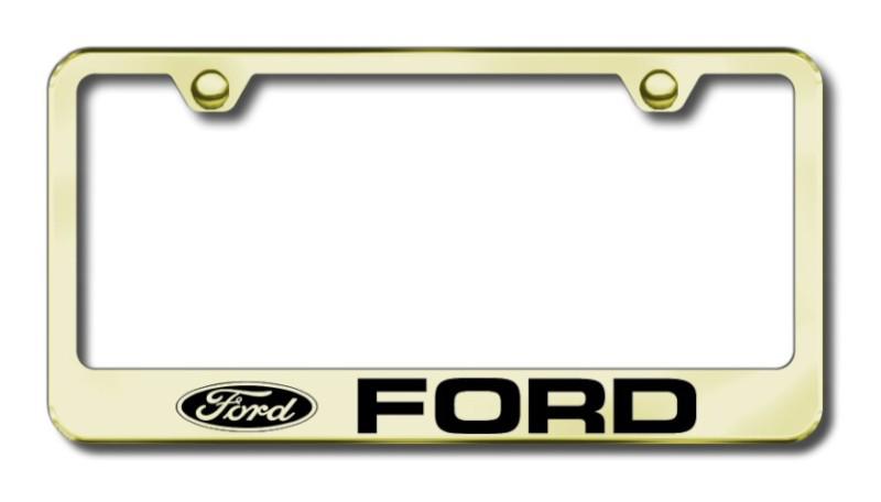 Ford  engraved gold license plate frame -metal made in usa genuine