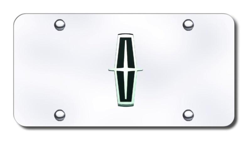 Ford lincoln logo (black) chrome/chrome license plate made in usa genuine