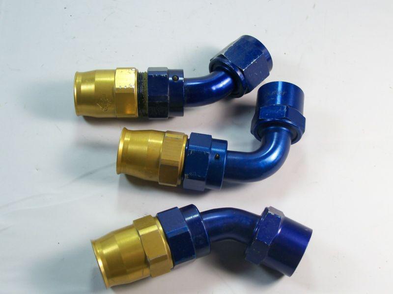 Nascar lot of 3 pro gold reusable hose fittings an-10  -10
