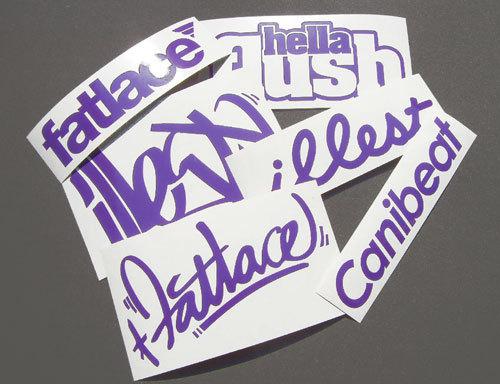Illest fatlace hella canibeat stickers decals jdm drift  6 inchs 6 pcs.purple*vb