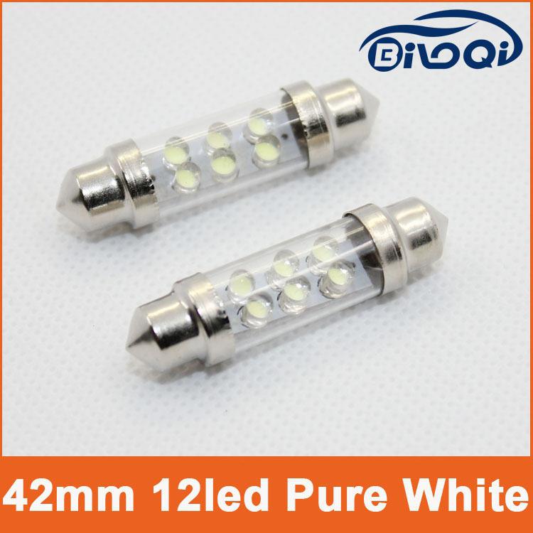 2pcs 42mm 6 led white light 6000k festoon dome bulb lamp 578 211-2 212-2 214-2