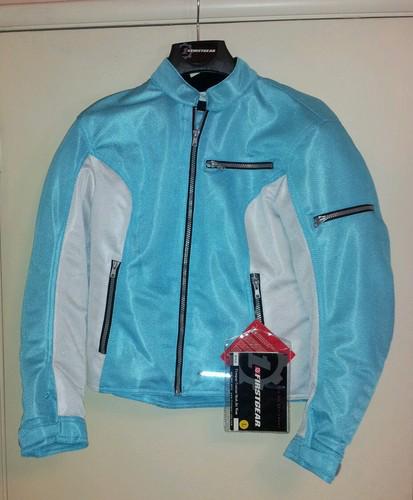 New womens firstgear motocross light blue/white motorcycle jacket size large