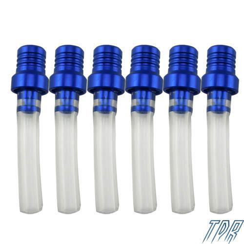 6pcs blue gas fuel cap valve vent breather hose crystal tube atv pit dirt bike