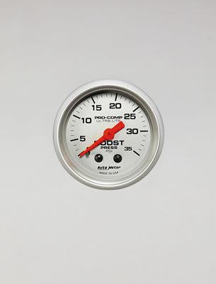 Autometer ultra-lite mechanical boost pressure gauge 2 1/16" dia silver face
