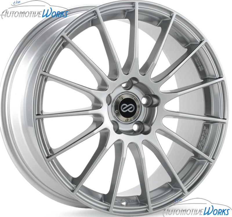 18x8 enkei rs05 5x112 +50mm silver rims wheels inch 18"