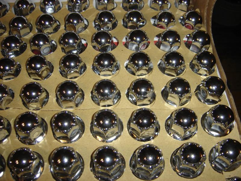 20 new chrome lug nut covers cap 1 1/8 size  lugs semi american lafrance