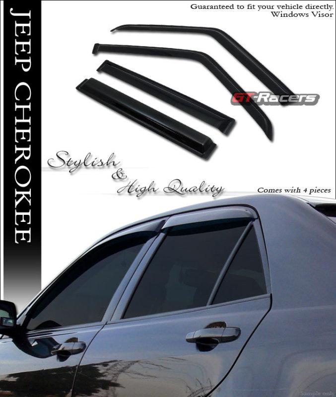 Sun/rain/wind guard tint shade deflector window visor 4p 1984-2001 jeep cherokee