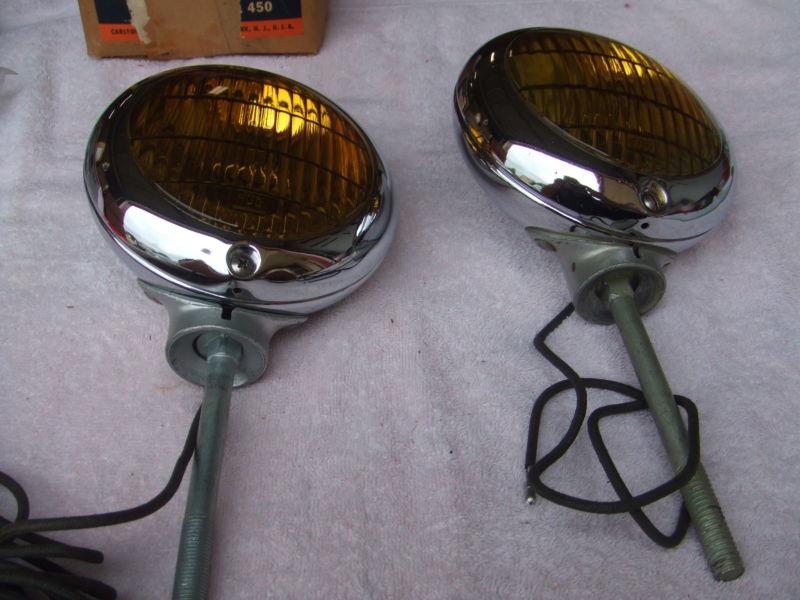 1941 -  1948  nos  carlton-hall lamp fog light kit fit on splash pan. org.bx