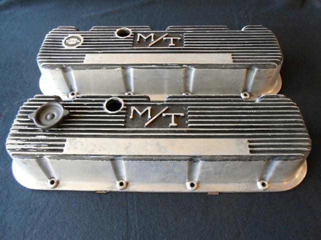 M/t polished finned aluminum valve covers rat rod gasser bb chevy 396 427 454 55