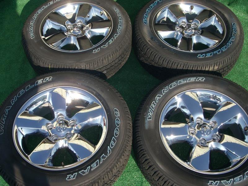 2013 dodge ram 1500 factory oem 20" chrome clad wheels goodyear p275/60r20 tires