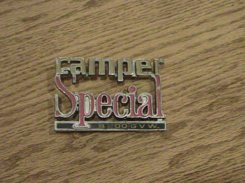 1973-1978 chevy camper special emblem 8,200 gvw original oem 73 74 75 76 77 78
