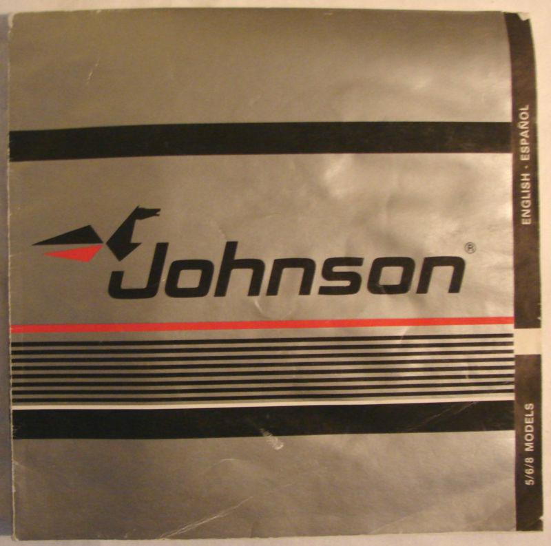 Johnson- 5/6/8 models- owner's manual- 1987- 2 cylinder- 2 cycle