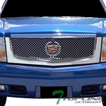 Chrome luxury mesh front hood bumper grill grille abs 02-06 cadillac escalade