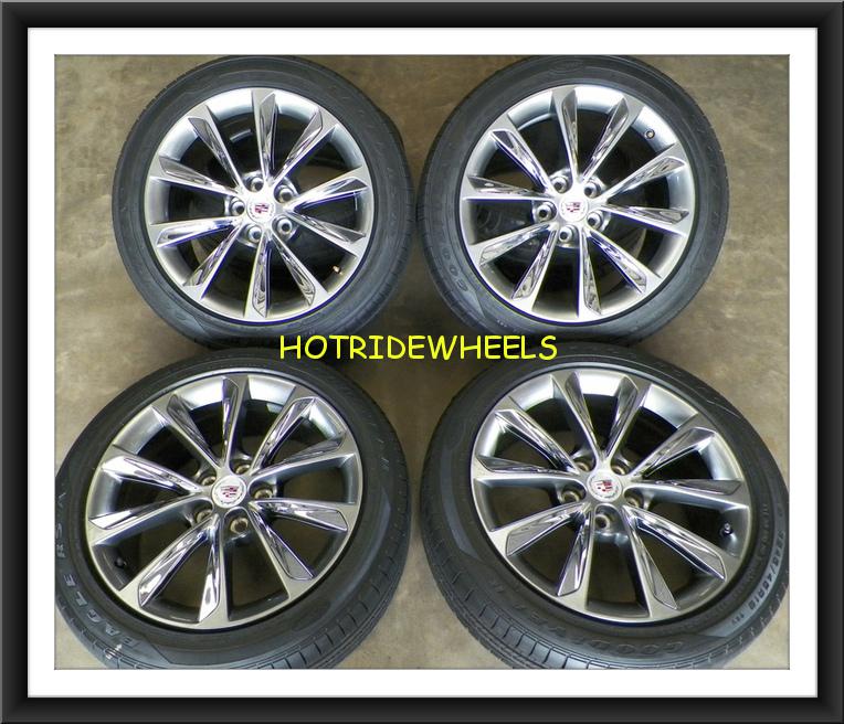 19" cadillac xts oem chrome inserts wheels goodyear tires 22785491  4696   #964b