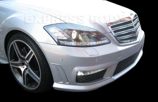 S550 front bumper s-class w221 07-13 s65 s63 amg style body kit drl fog light w/