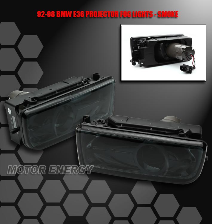 1992-1998 bmw e36 3-series 318 320 projector bumper driving fog lights smoke kit