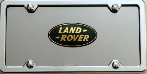 Land rover 3d  stainless steel  license plate with chrome frame