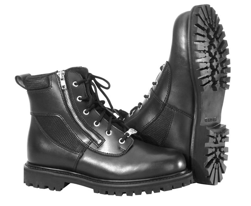 River road side-zip highway boots black 9.5
