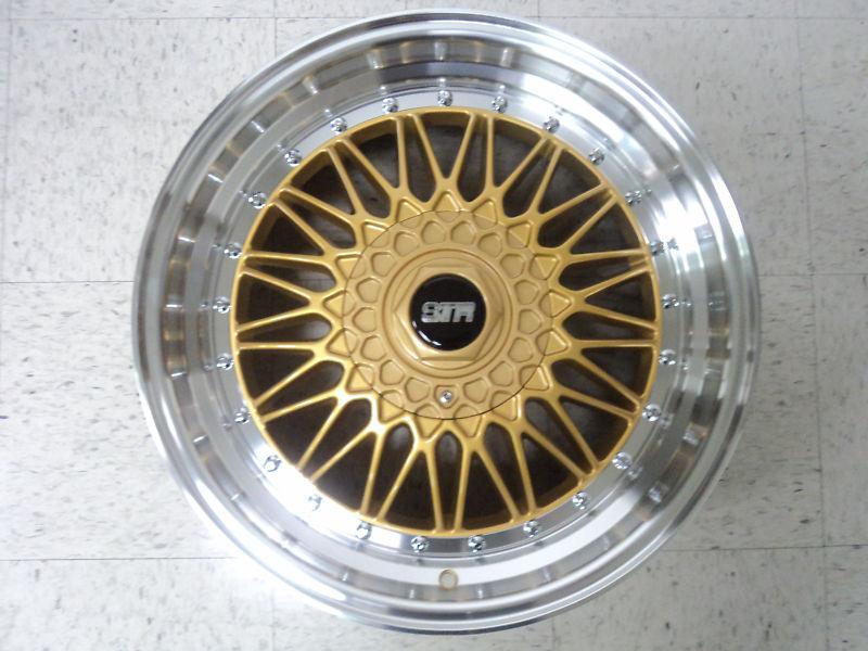 Str606 wheels staggered set of 18x8 & 18x9 gold 5x114.3/5x112 18" mercedes audi