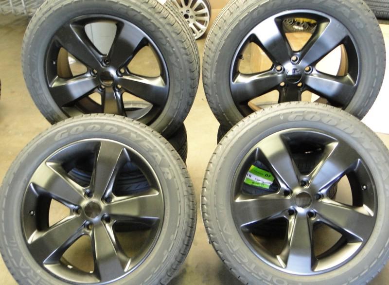 20'' jeep cherokee black powder coated wheels rims oem brand new goodyear tires 