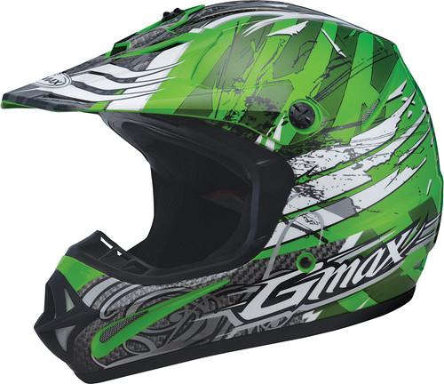 G-max gm46x-1 shredder graphic motorcycle helmet shredder green/white xx-large