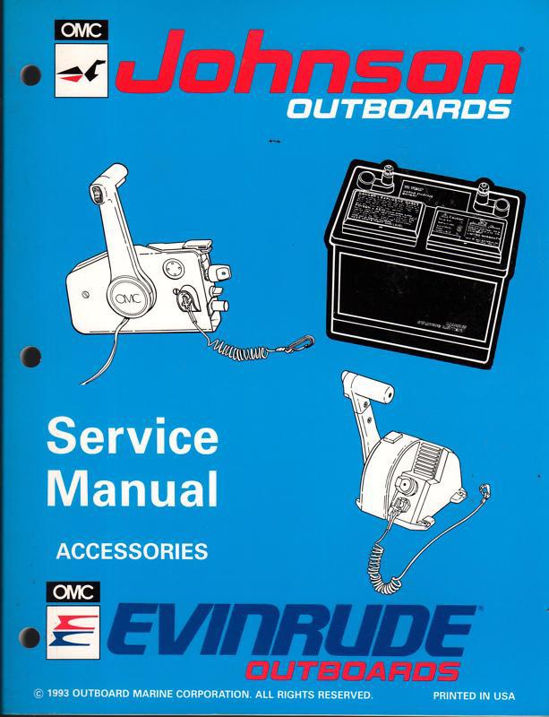 1994 omc evinrude & johnson outboard motor accessories service manual new 
