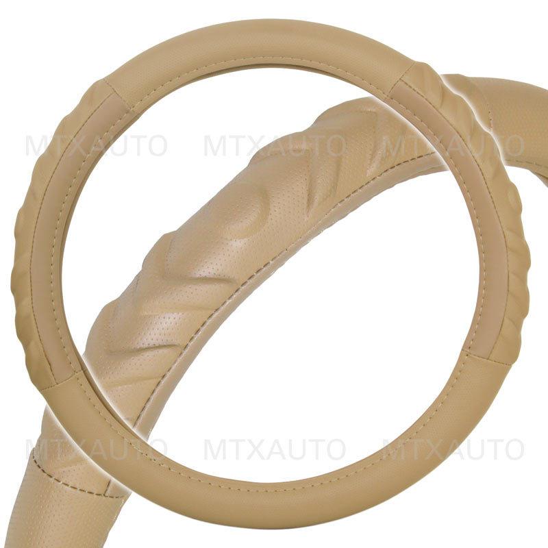 Steering wheel cover beige secure grip comfort touch for car suv eco friendly 