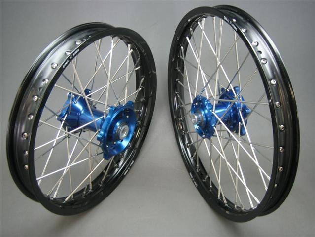 2009'-2013' yamaha mx wheel set yz250f yz450f 21" x 1.60"/19" x 2.15" blk/blue