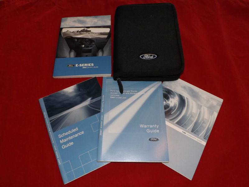 2007 model e-series ford owner's manual set, black case,warranty guide & more!