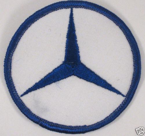 Mercedes benz vintage round patch embroided blue white