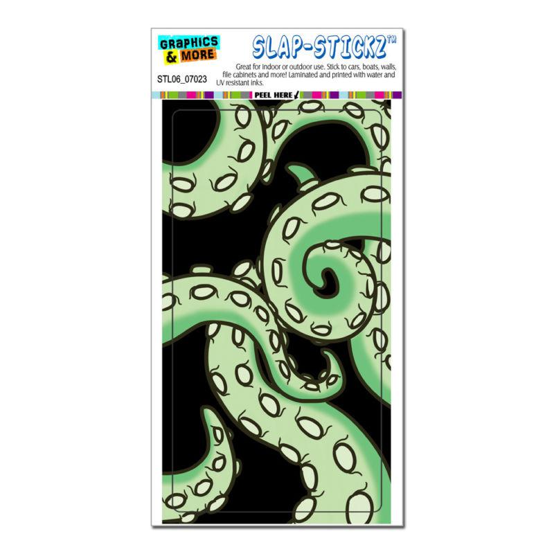 Octopus tentacles green on black - squid kraken - slap-stickz™ bumper sticker