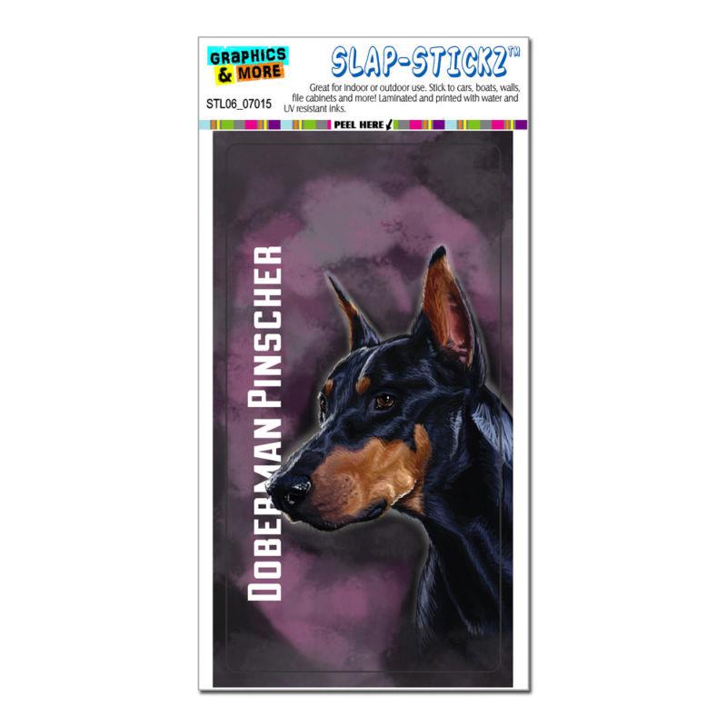 Doberman pinscher black on pink - dog pet - slap-stickz™ window bumper sticker