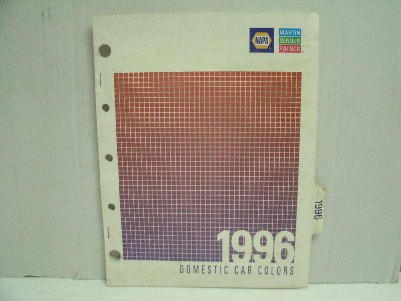 1996 napa martin senour automotive color directory - domestic cars